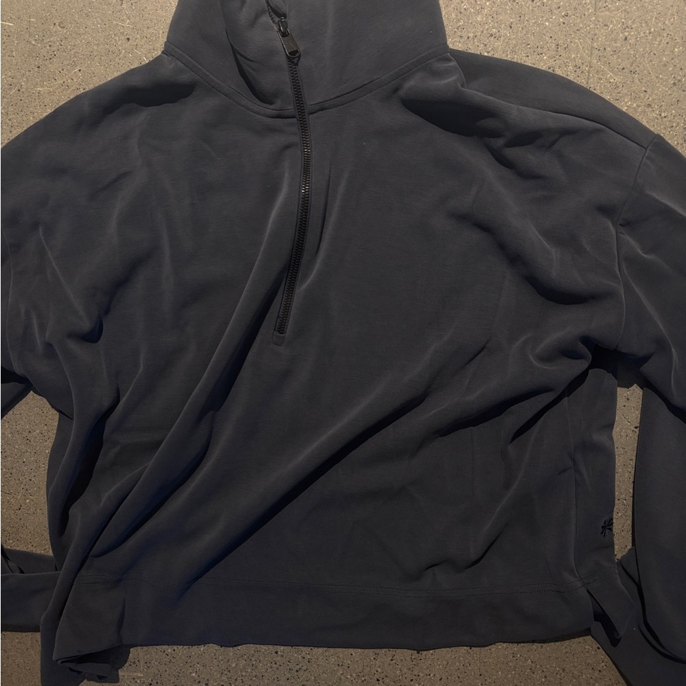 Athleta Charcoal Quarter-Zip Pullover